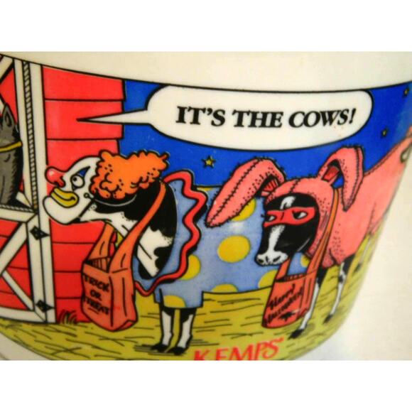 KEEPSAKE the Label Other - Vintage Kemps It's The Cows Halloween Ice Cream Pail Bucket Collector Series